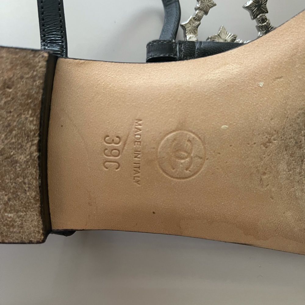 CHANEL Sandals CC Logo Size 39 - Picture 4 of 6
